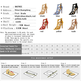 Women's Lattice High Heel Roman Sandals - Blue - Strappy Sandals - 40 B - PU Suede Leather - image 25