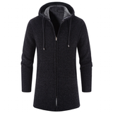 Men's Winter Warm Zip Up Hoodie Jacket - Light Grey - Hooded Jacket - 4XL 90-100kg - Polyester Cotton - image 18