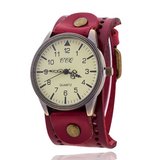 Men's Women's Steampunk Wide Strap - Red - Steampunk Watch - 9.65" - Stainless Steel / Leather - image 17