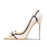 Women's Leather Butterfly-Knot Stilettos - Black - 1 / 10cm / Stiletto Shoes - 41 B - Genuine Leather - image 29