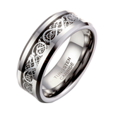 Unisex Celtic Tungsten Wedding Ring - Silver - Unisex Wedding Band - 16 - Tungsten - image 2