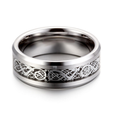 Unisex Celtic Tungsten Wedding Ring - Silver - Unisex Wedding Band - 16 - Tungsten - image 3