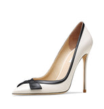 Women's Faux Leather Bow Knot Stilettos - Apricot - 1 / Suede / 12cm - 45 B - PU Leather - image 34