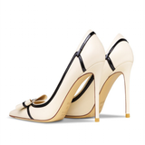 Women's Leather Butterfly-Knot Stilettos - Black - 1 / 10cm / Stiletto Shoes - 41 B - Genuine Leather - image 22