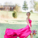 Women's Elegant Long Satin Prom Dress - Red - Spaghetti Strap Evening Dress - 22W - Satin - image 39