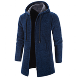 Men's Winter Warm Zip Up Hoodie Jacket - Light Grey - Hooded Jacket - 4XL 90-100kg - Polyester Cotton - image 23