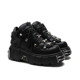 Women's Gothic Punk Platform Sneakers - Black - 1 /  No Plush / Punk Shoes - 44 B - PU Leather - image 30