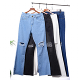 Women's Vintage Ripped Bell Bottom Jeans - Black - A / Harajuku Jeans - XXXL - Polyester Denim - image 18