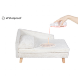 Luxury Dog Cat Raised Chaise Lounge - White - 1 / Chase Pet Lounge / Medium - Plush - image 17