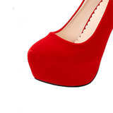 Women's Super High Heel Suede Stilettos - Red - Super High Stilettos - 16 B - Suede/PU Leather - image 13