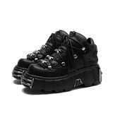 Women's Gothic Punk Platform Sneakers - Black - 1 /  No Plush / Punk Shoes - 44 B - PU Leather - image 28