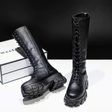 Funki Buys | Boots | Women's Knee-High Platform Lace Up Boot - White - Boots / 12 B / PU Leather - image 9