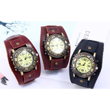 Men's Casual Roman Punk Retro Watch - Light Brown - Punk Watch - M - Stainless Steel / PU Leather - image 15