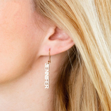 Funki Buys | Earrings | Custom Name Initi... - Custom SMTER01-AB  Font / Silver Color - Earrings / Stainless Steel - image 44