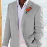 Men's 2 Pcs Linen Beach Wedding Suit - Beige - Beach Wedding Suit - Custom - Linen - image 10