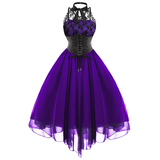 Women's Gothic Punk Lace Party Dress - Black - Dress - 5XL - Lace + Polysester - image 8
