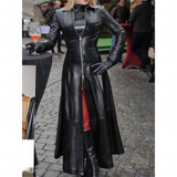 Women's Faux Leather Long Jackets - Black - Long Leather Jacket - 5XL - PU Leather - image 3