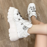 Women's Gothic Punk Platform Sneakers - Black - 1 /  No Plush / Punk Shoes - 44 B - PU Leather - image 43