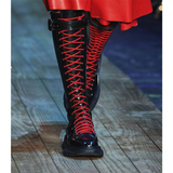 Women's White Knee High Lace Up Boots - White - Knee High Boots - 43 B - Pigskin Leather - image 38
