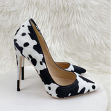 Women's High Animal Print Stilettos Flock - Green - 1 / 12cm / Stilettos - 42 B - PU Suede Leather - image 43