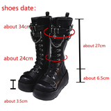 Women's New Gothic Style Platform Boots - Black - 1 - Patent - Boots - 10 B - PU Leather - image 13