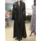 Women's Faux Leather Long Jackets - Black - Long Leather Jacket - 5XL - PU Leather - image 27