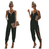 Funki Buys | Pants | Women's Floral and Solid Fashion Jumpsuit - Black - Floral Jumpsuit / Cotton / 5XL - image 1