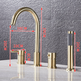Bath Taps Luxury Brass Bath Shower Set - Gold - 1 / Brushed / Bath Faucet - Large - Stainless Steel - image 6