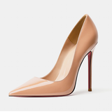 Women's Luxury Red Soles Stiletto Pumps - Beige - 2 / 8cm Stiletto - 46 B - PU Leather - image 5