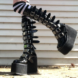 Funki Buys | Boots | Women's High Platform Wedg... - Black - 1 / Matte / Platform Buckle Boots / 43 B / PU Leather - image 19