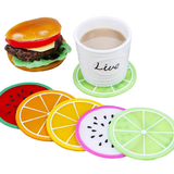 Fruit Design Drink Mats 6-7 Pcs Sets - Mixed - 7 Pcs Cup Coasters - Small - Silicone Rubber - image 1