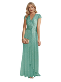 Women's Elegant Long Sequin Dress - Burgundy - Evening Dress - 22 - Polyester Sequin - image 24