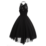 Women's Gothic Punk Lace Party Dress - Black - Dress - 5XL - Lace + Polysester - image 3
