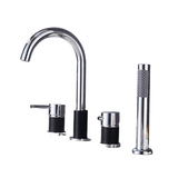 Bath Taps Luxury Brass Bath Shower Set - Silver/Black - Bath Faucet - Large - Stainless Steel - image 22