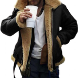 Men's Faux Leather Fur Lined Jacket - Black - Motorcycle Jacket - 5XL - PU Leather - image 1