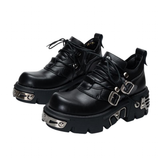 Women's Gothic Punk Platform Sneakers - Black - 1 /  No Plush / Punk Shoes - 44 B - PU Leather - image 41