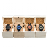 Men's Wooden Quartz Wrist Stop Watch - Blue/Black - E03-1 / Wood Watch - Wood/Stainless Steel - image 42
