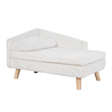 Luxury Dog Cat Raised Chaise Lounge - White - 1 / Chase Pet Lounge / Medium - Plush - image 21