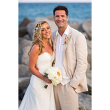 Men's 2 Pcs Linen Beach Wedding Suit - Beige - Beach Wedding Suit - Custom - Linen - image 6
