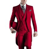 Men's Custom 3 Pcs Grooms Suit Tailcoat - Black - 3 Piece Groomsmen Tuxedo Suit - 6XL - Polyester - image 7