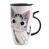 Large 20oz Ceramic Cat Mug + Spoon Lid - White - Pattern 1 / Cat Mug - 20oz - Porcelain - image 35