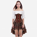 Women's Steampunk Top Corset Skirt Set - White - 1 / Steampunk / Shirt - 6XL - Polyester - image 38