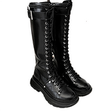 Women's White Knee High Lace Up Boots - White - Knee High Boots - 43 B - Pigskin Leather - image 45
