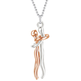 Unisex Hugging Pendant Necklace - Rose Gold/Silver - Hug Necklace - Small - Alloy - image 15