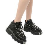 Women's Gothic Punk Platform Sneakers - Black - 1 /  No Plush / Punk Shoes - 44 B - PU Leather - image 2