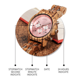 Men's Women's Elegant Wood Watches - Pink - Quartz Watch - Medium - Wood - image 2