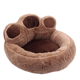 Cute Fluffy Paw Shaped Dog Cat Beds - Brown - Pet Paw Bed - XL - Plush - image 13