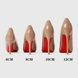 Women's Luxury Red Soles Stiletto Pumps - Beige - 2 / 8cm Stiletto - 46 B - PU Leather - image 2