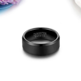 Unisex Black Tungsten Wedding Band - Black - 8mm / Unisex Wedding Band - 16 - Tungsten Carbide - image 2