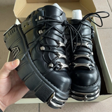 Women's Gothic Punk Platform Sneakers - Black - 1 /  No Plush / Punk Shoes - 44 B - PU Leather - image 16